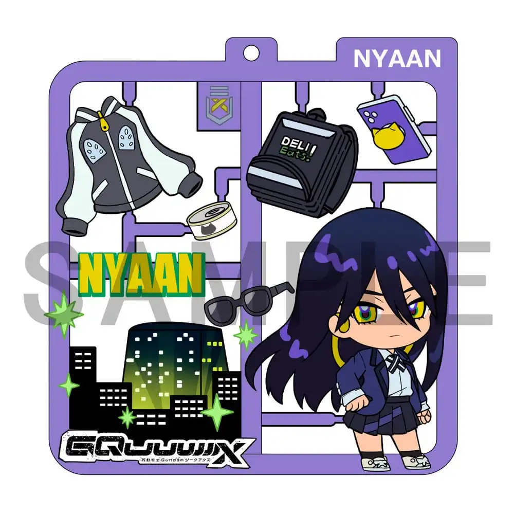 Mobile Suit Gundam GQuuuuuuX Plat Collection Keychain Blind Box - 1 Unidade Aleatória